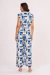 Shop House Of Varada Blue Muslin V-neck Geometric Print Top And Pant Set at Aza Fashions Shop_House Of Varada_Blue Muslin V-neck Geometric Print Top And Pant Set _at_Aza_Fashions