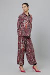 Buy_SVA by Sonam & Paras Modi_Grey Crepe Printed Jungle Shirt Concrete Bomber Jacket And Pant Set  _Online_at_Aza_Fashions