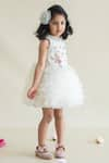 Buy_Ruchika lath label_Off White Tulle Hand Embroidery Fairies Fairy Yoke Dress _Online_at_Aza_Fashions