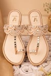 Buy_House of Vian_Gold Zardozi Jashn Embellished Flats _at_Aza_Fashions