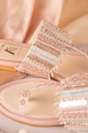 Buy_House Of Vian_Pink Shyla Embellished Kolhapuri Flats _Online_at_Aza_Fashions