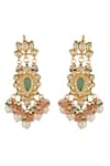 Shop_Chhavi's Jewels_Multi Color Kundan Embellished Dangler Earrings _at_Aza_Fashions