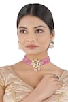 Buy_ChhavI'S Jewels_Gold Plated Diamonds, Stones Bead Embellished Necklace Set _at_Aza_Fashions
