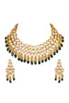 Shop_ChhavI'S Jewels_Gold Plated Stones, Beads Kundan Choker Set _at_Aza_Fashions
