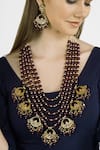 Buy_ChhavI'S Jewels_Gold Plated Beads, Stones Kundan Layered Necklace Set _at_Aza_Fashions