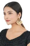 Buy_ChhavI'S Jewels_Gold Plated Chains, Beads Drop Chandbali Earrings _at_Aza_Fashions