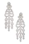 Shop_Chaotiq By Arti_Silver Plated Artificial Stones Embellished Earring_at_Aza_Fashions