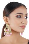 Buy_ChhavI'S Jewels_Gold Plated Pearls, Beads Kundan Drop Chandbalis_at_Aza_Fashions