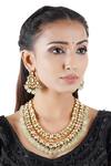 Buy_ChhavI'S Jewels_Purple Beads, Diamonds Kundan Layered Necklace Set _at_Aza_Fashions
