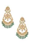 Shop_ChhavI'S Jewels_Gold Plated Pearls, Beads, Gota Patti Kundan Chandbalis _at_Aza_Fashions