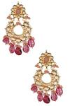 Shop_Chhavi's Jewels_Pink Kundan Chandbalis _at_Aza_Fashions