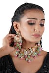 Buy_ChhavI'S Jewels_Green Pearls, Beads, Diamonds Kundan Choker Set_at_Aza_Fashions