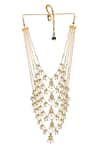 Shop_Chhavi's Jewels_Gold Plated Kundan Bead Layered Necklace _at_Aza_Fashions