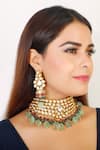 Buy_Chhavi's Jewels_Gold Plated Kundan Bead Drop Choker Set _at_Aza_Fashions