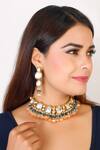 Buy_ChhavI'S Jewels_Gold Plated Stones, Beads Kundan Choker Set _at_Aza_Fashions