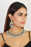 Buy_ChhavI'S Jewels_Gold Plated Stones, Beads Kundan Choker Set _at_Aza_Fashions