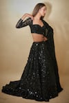Buy Premya By Manishii Black Georgette, Tulle Sequins, Cut Work Sweetheart Hand Embroidered Lehenga Set Online at Aza Fashions Buy_Premya By Manishii_Black Georgette, Tulle Sequins, Cut Work Sweetheart Hand Embroidered Lehenga Set _Online_at_Aza_Fashions