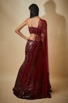 Shop Premya By Manishii Maroon Georgette, Tulle, Cotton Sequins, Embroidery Hand Mermaid Lehenga Set at Aza Fashions Shop_Premya By Manishii_Maroon Georgette, Tulle, Cotton Sequins, Embroidery Hand Mermaid Lehenga Set _at_Aza_Fashions