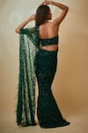 Shop_Premya By Manishii_Green Tulle Hand Embroidered Sequins Tube Pre-stitched Mermaid Saree With Blouse _at_Aza_Fashions