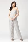 Emblaze_Silver Shimmer Plain Scoop Neck Side Cutout Jumpsuit _Online_at_Aza_Fashions