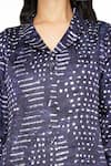 Shop_Kameez_Blue Modal Slub Printed Abstract Notched Collar Coat And Pant Set _Online_at_Aza_Fashions