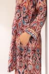 Shop_Kameez_Multi Color Summer Silk Printed Abstract Spread Collar Digital Kurta And Pant Set _Online_at_Aza_Fashions