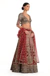 Buy_Rocky Star_Red Brocade Woven Floral Sweetheart Neck Paisley Bridal Lehenga Set _Online_at_Aza_Fashions