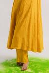 Buy Tussah By Siddhi Shah Yellow Chanderi Hand Embroidered Sequins V A-line Kurta And Pant Set Online at Aza Fashions Buy_Tussah By Siddhi Shah_Yellow Chanderi Hand Embroidered Sequins V A-line Kurta And Pant Set _Online_at_Aza_Fashions