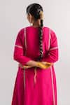 Buy_Tussah By Siddhi Shah_Pink Kurta  Slub Silk Hand Embroidered Sequins Line And Pant Set  