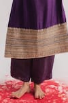 Buy_Tussah By Siddhi Shah_Purple Kurta  Slub Silk Hand Embroidered Sequins Hem And Pant Set  _Online_at_Aza_Fashions