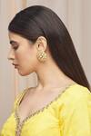 Buy_Zevar By Geeta_Gold Plated Kundan Polki Studs_at_Aza_Fashions