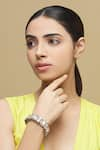 Buy_Zevar by Geeta_White 22kt Gold Plated Polki Studded Kada - Single Pc _at_Aza_Fashions