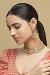 Buy_Zevar by Geeta_Multi Color 22kt Gold Plated Kundan Set_at_Aza_Fashions