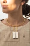 Buy_De'anma_Gold Plated Geometric Pendant Necklace _at_Aza_Fashions