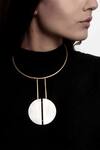 Buy_DE'Anma_Gold Plated Geometric Pendant Necklace _at_Aza_Fashions