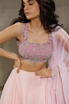 Shop_Nayantaara_Pink Soft Organza Hand Embroidered Cut Dana And Sequin Firdaus Blouse Lehenga Set _at_Aza_Fashions