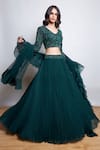 Buy_Nayantaara_Green Georgette Hand Embroidered Cut Dana Heritage Pleated Lehenga Blouse Set _Online_at_Aza_Fashions