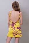 Buy_Nayantaara_Yellow Bamberg Satin Tie Dye Abstract Pattern Square Neck Dress _Online_at_Aza_Fashions