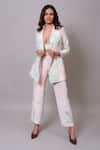 Buy_Nayantaara_Peach Crepe Tie Dyed Sequin Work Blazer Notched Lapel Collar Boss Pant Set _at_Aza_Fashions