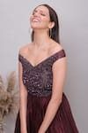 Buy_Nayantaara_Wine Swiss Net Embroidered Sequin And Cut Dana Work Off Shoulder Fairylane Gown _Online_at_Aza_Fashions