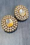 Shop_Nayaab By Sonia_Gold Plated Diamonds, Stones Roshanara Victorian Moissanite Polki Studs _at_Aza_Fashions