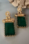 Nayaab by Sonia_Gold Plated Moissanite Polki Baagh Antique Embellished Earrings_Online_at_Aza_Fashions