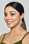 Buy_Vivinia By Vidhi Mehra_Green Zari Zircon Diamonds Studded Dangler Earrings _at_Aza_Fashions