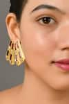 Buy_Zeeya Luxury Jewellery_Gold Plated Stone Embellished Earrings _at_Aza_Fashions