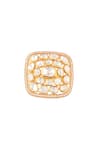 Shop_Zeeya Luxury Jewellery_Gold Plated Semi Precious Stones Embellished Ring_at_Aza_Fashions