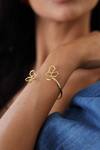 Buy_Varnika Arora_Gold Plated Cut Work Clio Floral Bangle _at_Aza_Fashions