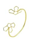 Shop_Varnika Arora_Gold Plated Cut Work Clio Floral Bangle _at_Aza_Fashions