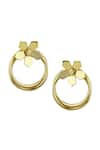 Shop_Varnika Arora_Gold Plated Zuri Floral Pattern Earrings _at_Aza_Fashions