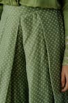 Tussah by Siddhi Shah_Green Top Modal Silk Sequin Embroidered Cuff Sleeve With Pant  _at_Aza_Fashions