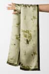 Buy_Thee Modern Roots_Green Silk Wild Serenade Stole _at_Aza_Fashions